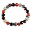 Crucible Men's Skull with Onyx, Labradorite, Tiger Eye and Agate Stones Stretch Bracelet (10mm) - 2 of 4
