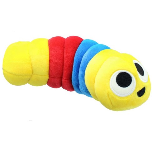 Slither.io 8" Plush Worm Stuffed Animal Yellow Red and Blue 