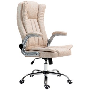 Microfiber Executive Office Chair, Desk Chair with Padded Flip-up Arms, Adjustable Height and Tilt Function - 1 of 4