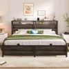 Aheaplus Storage Bed with Sliding Doors, LED Lights & USB Charging Station - 2 of 4