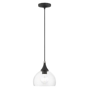 Livex Lighting Glendon 1 - Light Pendant in  Black/Brushed Nickel - 1 of 4
