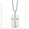 Chisel Stainless Steel Polished Laser Cut Cross Dog Tag on a 24" Rope Chain Necklace - 4 of 4