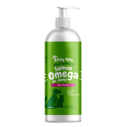 Zesty Paws Alaskan Salmon Oil with Hemp for Dogs & Cats - Omega 3 & 6 Fish  Oil Pet Supplement with Epa & Dha - Anti Itching Skin & Coat Care +