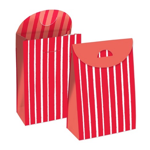 Red and white striped goodie outlet bags