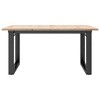vidaXL Coffee Table O-Frame 31.5"x31.5"x17.7" Solid Wood Pine and Steel - 4 of 4