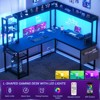 Aheaplus L Shaped Gaming Desk with Led Light & Hutch, Reversible Home Office Desk - 4 of 4