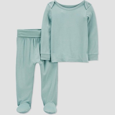 Image of Carter's Just One You®️ Baby 2pc Top & Bottom Set - Light Green Newborn