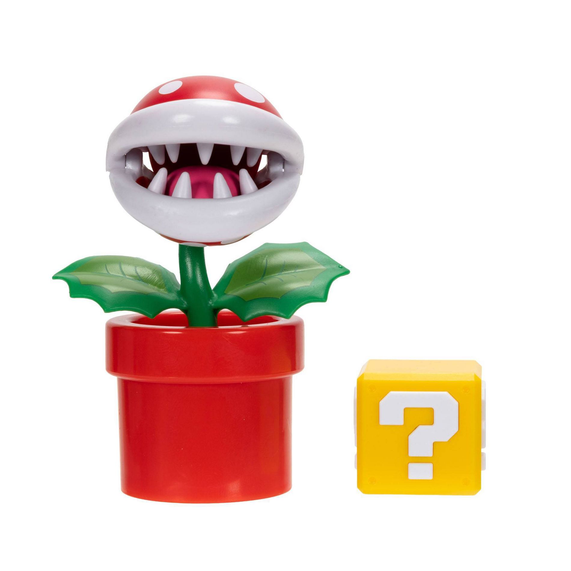 Nintendo Super Mario 4" Piranha Plant With Question Block Figure Wave 50 Action Figure