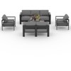 5-Piece Grey Aluminum Patio Set – 7-Seat Sectional Sofa with Table for Outdoor Living - 2 of 4
