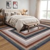 Indoor Modern Machine Washable Geometric Bordered Area Rugs - Soft Non Slip Floor Carpet for Home Office - 4 of 4