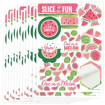 Big Dot of Happiness Sweet Watermelon - Fruit Party Favor Sticker Set - 12 Sheets - 120 Stickers
