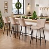Okak Set of 2 Faux Leather Counter Height Bar Stools for Dining Rooms,Armless Chairs Counter Bar Stools with Black Metal Legs - 3 of 4