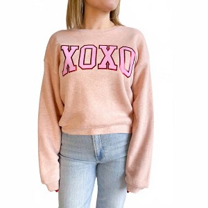 Women's Haisley Boxy Xoxo Foil Sweatshirt - OAT COLLECTIVE - 1 of 3