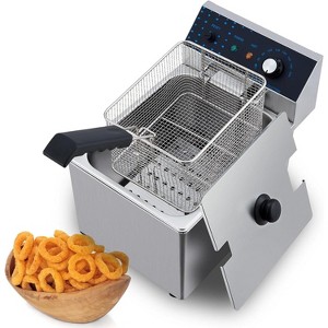 Acekool 8L Electric Deep Fryer with Basket, 1600W Stainless Steel, Adjustable Temp, Countertop Fryer for Restaurant & Home Kitchen - 1 of 4