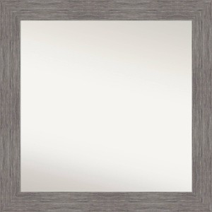 32" x 32" Non-Beveled Pinstripe Plank Gray Wall Mirror - Amanti Art - 1 of 4