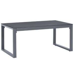 Coffee Table Silver Powder-coated aluminum and glass Medium - 1 of 3