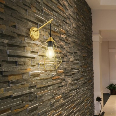 Brushed Brass Geometric Dimmable Wall Sconce