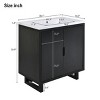 30" Modern Bathroom Vanity with Sink, Wood Frame Cabinet with Double Doors, Spacious Storage Solution for Compact Bathrooms - The Pop Home - 3 of 4