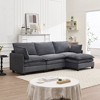 Modular Velvet Sofa, U-Shaped 3-Seater Couch with Ottoman & 2 Lumbar Pillows, Deep Seat Upholstered Sectional for Living Room - 3 of 4