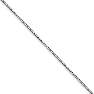 Black Bow Jewelry 0.9mm, 14k White Gold, Box Chain Necklace - 1 of 4