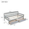 NicBex Twin Size Pine Wood Daybed with 2 Drawers,Sofa Bed Frame for Bedroom,Living Room,Apartment - 3 of 4