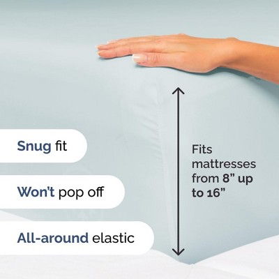 Ice Blue Queen Deep Pocket Microfiber Sheet Set