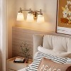 Tribesigns Bathroom Vanity Light Over Mirror, 3 Light Brushed Nickel Light Fixtures with Frosted Glass, White - 4 of 4