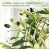 Swtroom 7FT Tall Artificial Olive Tree for Home Office Decor, With White Tall Planter, Artificial Plants with Natural Wood Trunk and Lifelike Fruits - 2 of 4