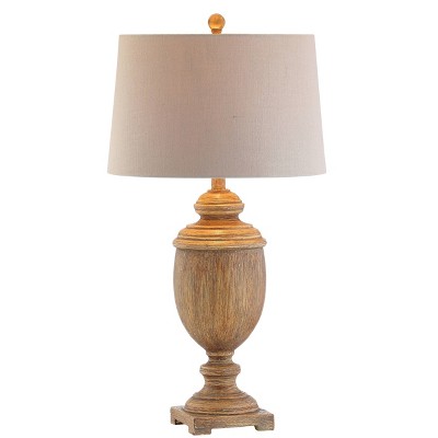 30.5" Kennedy Resin Table Lamp (Includes LED Light Bulb) Brown - JONATHAN Y