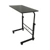 Syemin Desks Rolling Height Adjustable Side Table Lifting Computer Desk Overbed Bedside Table Overbed Table with Wheels, Black, 23.62"*15.75"*27.56" - 4 of 4