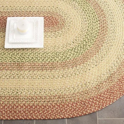 Handwoven Oval Synthetic 6' x 9' Reversible Braided Rug