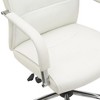 Contemporar Mid Back High Back Leather Swivel Ergonomic Executive Office Chair in White - 4 of 4