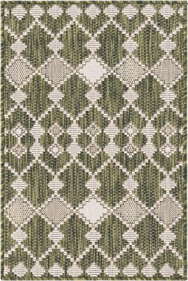 Green Trellis 9' x 12' Rectangular Washable Outdoor Rug