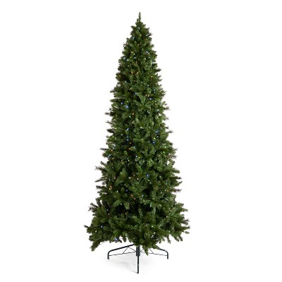 Home Heritage Cashmere Quick Set 12 Foot Artificial Holiday Tree Prelit with 800 White & Color LED Lights, 2903 PVC Foliage Tips, and Metal Stand
