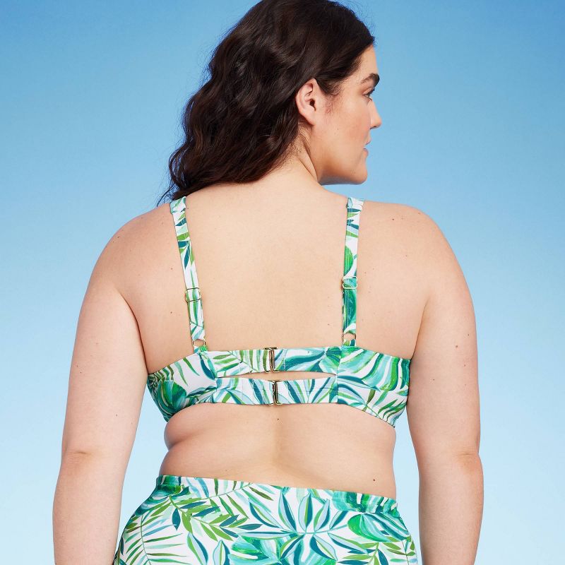 Women's Underwire Bralette Bikini Top - Shade & Shore™ Green Tropical Print, 3 of 5
