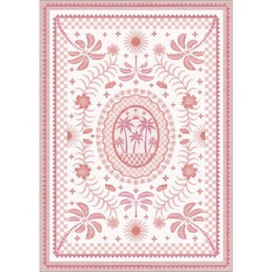 Beach Style Botanical Pattern Area Rug Non-Slip Soft Bedroom Living ...