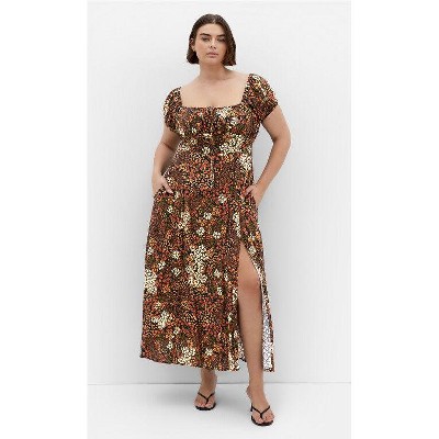 Women's Plus Size Abbie Print Maxi Dress - mocha | CITY CHIC