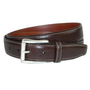 CrookhornDavis Men's Ciga Calfskin Leather Casual Belt with Contrast Stitch - 1 of 2