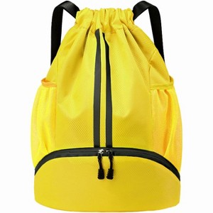 Drawstring Sports Backpack with Shoe and Wet Pockets, Water-Resistant Gym & Swim Bag for Men and Women - 1 of 4
