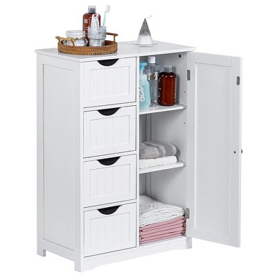 Sugift 4 Drawers Bathroom Storage Cabinet, White : Target