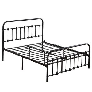 Karl Home Single-Layer Black Queen Size Iron Bed Frame with Shell Decoration - 1 of 4