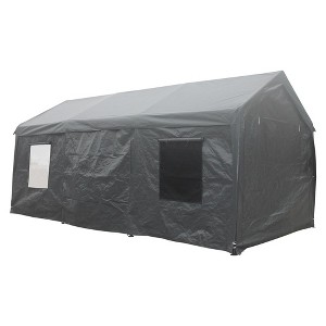 12x20feet party tent heavy duty outdoor portable garage ventilated canopy carports car shelter Grey - 1 of 4