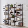 Triple Wide 5 Tier Bookshelf, Rustic Industrial Style Bookcases with 14 Open Display Shelves, Bookcase Furniture for Living Room and Home Office - 3 of 4