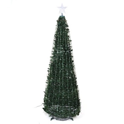 Yescom 6Ft Christmas Tree Prelit Artificial with Star Topper Top for Indoor/Outdoor Holiday Party Home Decoration Green