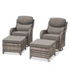 Gymojoy Outdoor Patio Swivel Chairs Glider Chair Set with 6" Thick Cushions Glider Chairs and Ottoman for Garden - 2 of 4