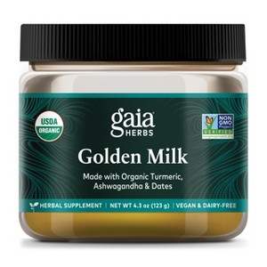 Gaia Herbs Golden Milk Supplement Powder - 4.3 Oz - 1 of 4