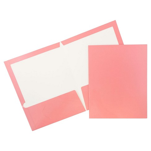 Jam 6pk Glossy Paper Folder 2 Pocket - Light Pink : Target