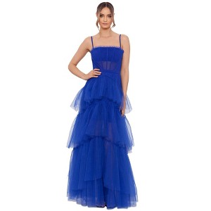 Betsy & Adam Womens Long Evening Corset Dress, Blue, 6 - 1 of 1