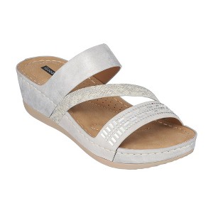 GC Shoes Tera Embellished Comfort Slide Wedge Sandals - 1 of 4