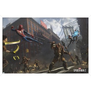 Trends International Marvel's Spider-Man 2 - Street Fight with Kraven Framed Wall Poster Prints - 1 of 4